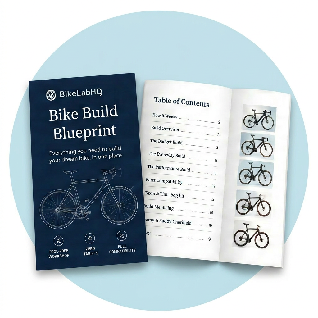 Rolled bike blueprint paper next to a smartphone showing the BikeLabHQ app